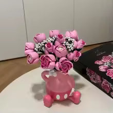 🌸Block Flower Bouquet – זר ורדים ורודים